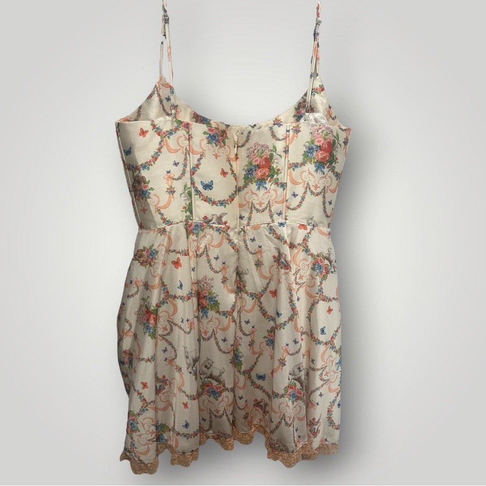 Sugar Thrillz White and Peach Mini Dress - Picture 3 of 4